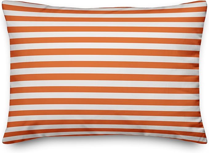 Flip Flop Kind of Day Indoor/Outdoor Pillow | Decorative Pillows for Living Room Couch Bed Sofa Patio, Fluffy Soft Cushion | Water Resistant Orange, 14x20