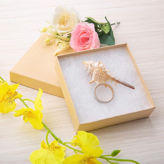 GEFTOL Jewelry Gift Boxes 96 Pack 3.5x3.5x1 Inch Cardboard Jewelry Boxes,Small Gift Boxes for Jewelry Earrings Necklaces Handmade Bangles Bracelets(Brown)