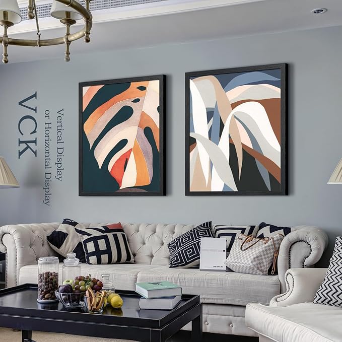 VCK 24x30 Poster Frame Set of 4 - Black, Gallery-Quality Wood Picture Frames, 1.1-Inch Wide Border, Polished Plexiglass, Vertical or Horizontal Wall Display for Photo/Art/Prints, Black