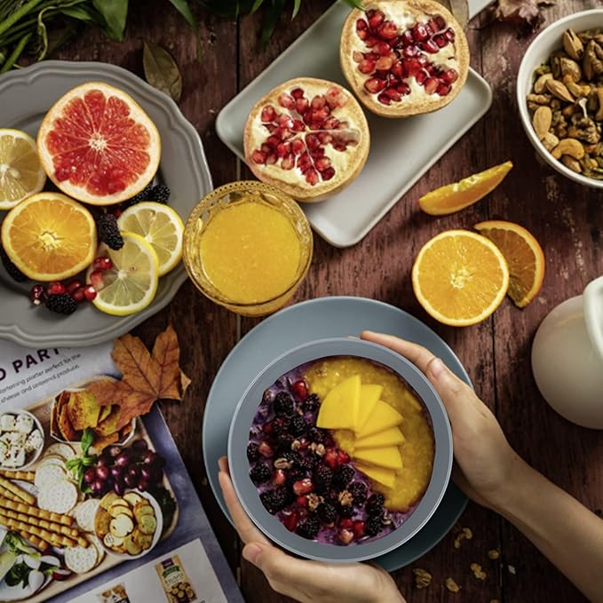 Wheat Straw Bowl Sets,6 PCS Unbreakable Cereal Bowl 50 OZ,Microwave and Dishwasher Safe Bowls,Super Big Bowl Sets BPA Free Bowl for Serving Cereal,Oatmeal and Salad (Pure Gray)