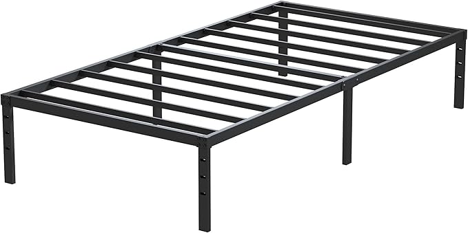 Twin XL Bed Frames No Box Spring Needed, 14 Inch Heavy Duty Metal Twin XL Platform Bed Frame Support Up to 2500 lbs, Easy Assembly, Noise Free, Black