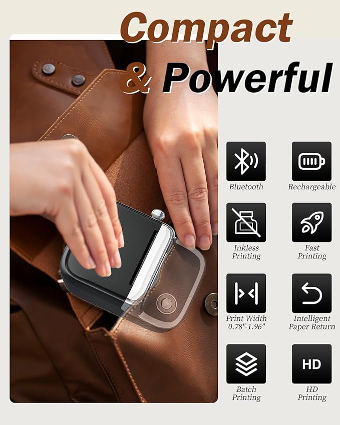 Phomemo M150 Upgrade Label Maker, Mini Bluetooth Thermal Label Printer, 2 Inch Label Maker Machine with Tape for Home, School, Office, with 400+ Fonts, 6000+ Icons, Compatible with Phone, PC