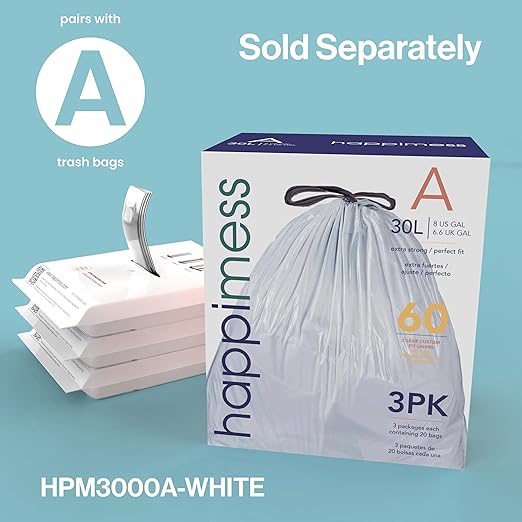 happimess HPM1001A Oscar Round 8-Gallon Step-Open Trash Can with Free Mini Trash Can, Modern, Fingerprint Proof for Home, Kitchen, Office, Large:7.9 Gallon Small:1.3 Gallon, Stainless Steel