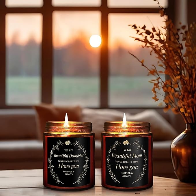 My Beautiful Daughter Candle Gift from Mom Dad - Unique Love You, Bridal Shower, Wedding, Mother's Day, Birthday Gift for Daughter Adult, Stepdaughter - Cashmere Vanilla Scented Soy Candle
