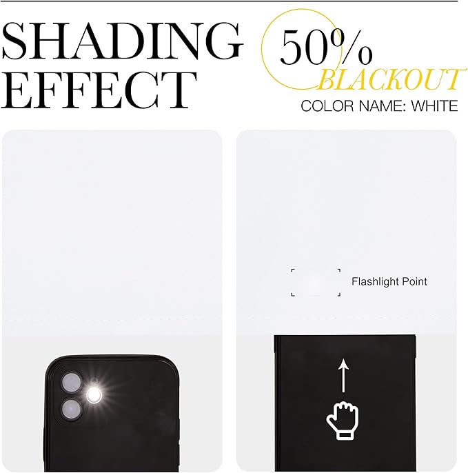 NICETOWN White Window Curtain Panels 50 inch Length, 50% Light Blocking Curtains for Bedroom & Dining Room Window (Set of 2, 42 inches x 50 inches)