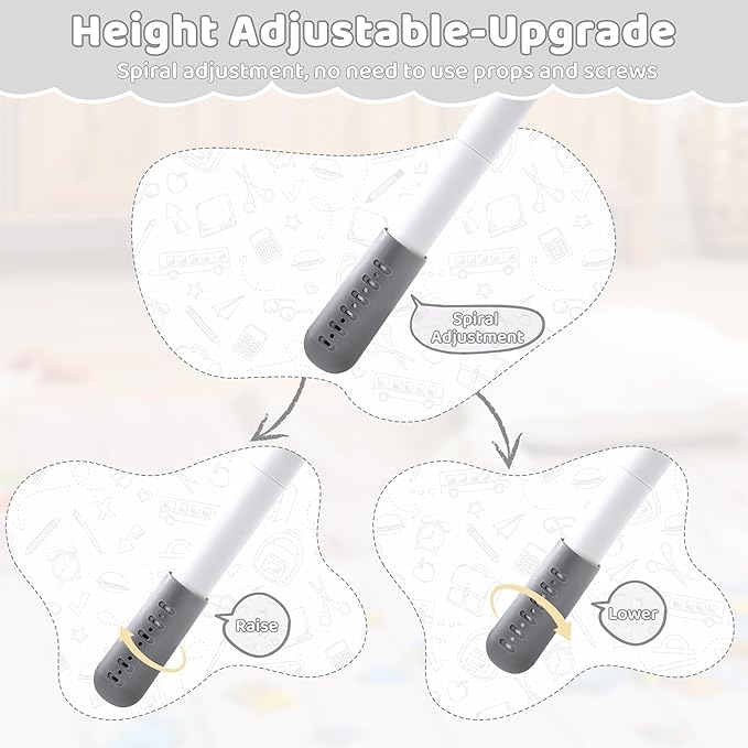 Toddler Table and 2 Chairs Set, Height Adjustable Kids Table and Chairs, 31.5''L x 23.6''W, Marble Pattern & Graffiti Desktop, Children Multi-Activity Table for Home/Daycare/Classroom