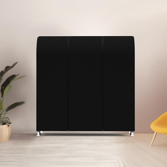 Zilink 60'' Garment Rack Cover Dustproof Clothes Rack Cover Breathable Garment Bags Protector Wardrobe Cover with 2 Durable Zippers for Garment Rack, Black, (Rack Not Included)