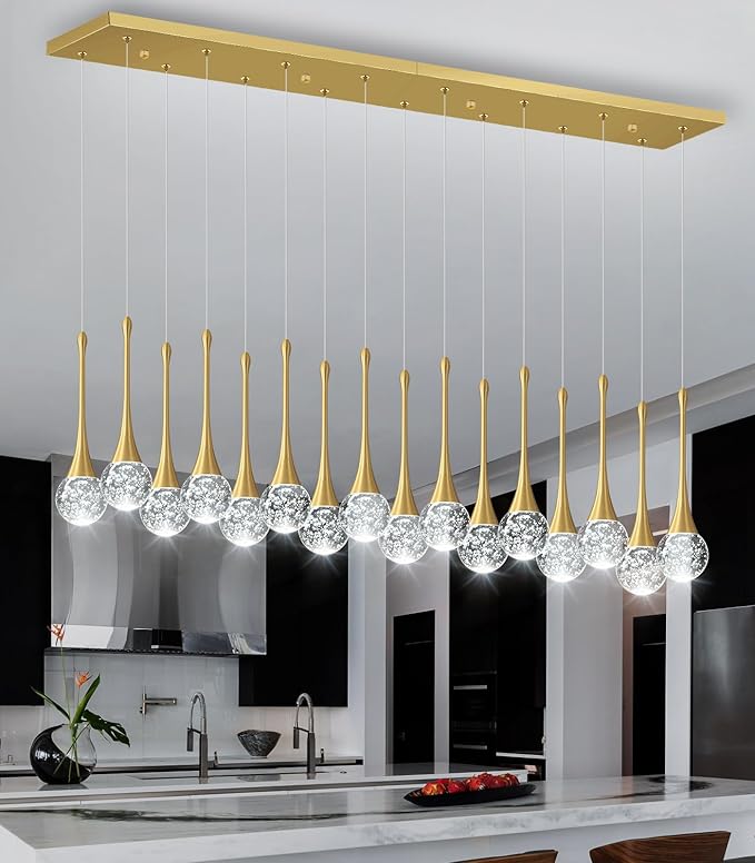 16 Lights Modern Glam Crystal Chandelier for High Ceiling LED Dimmable Pendant Light for Staircase Foyer Enterway Living Room Chandelier Lighting Gold