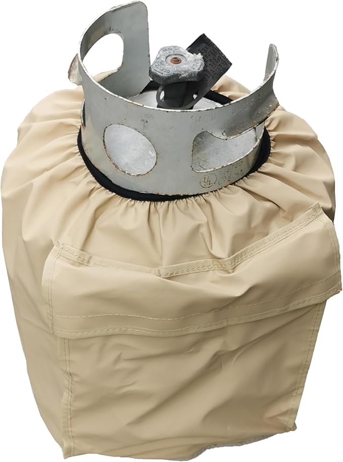 ATYARD Heavy Duty Propane Tank Cover Fits Standard 20 lb Tank Cylinder, UV and Weather Resistant , with Storage Pocket Beige