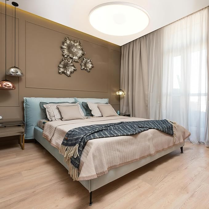 20 Inch Led Ceiling Light, 46W 4600lm Ceiling Light Fixture with 3 Color Temperatures 3000k/4000k/6500K, Ultra-Slim Surface Mounted Lighting Fixture for Kitchen Bedroom Dining