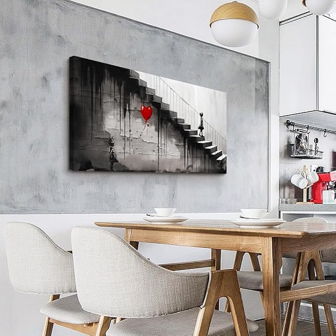 Lapremoly Canvas Wall Art For Living Room Wall Decor For Bedroom Girl Room Office Decoration Kid Graffiti Street Wall Painting Banksy Watercolor Pictures Print Artwork Modern Home Decor 20 X40 In