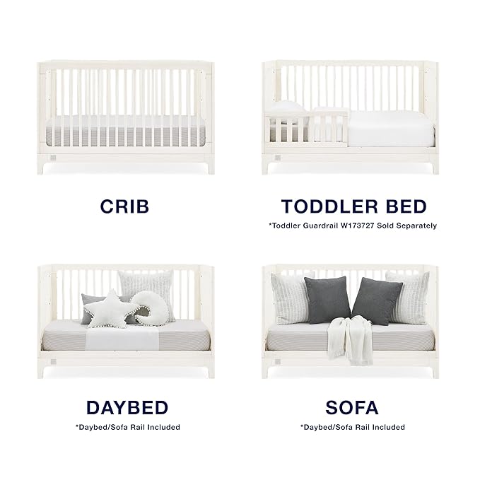 Delta Children babyGap Wren 4-in-1 Convertible Crib Greenguard Gold Certified, Antique White