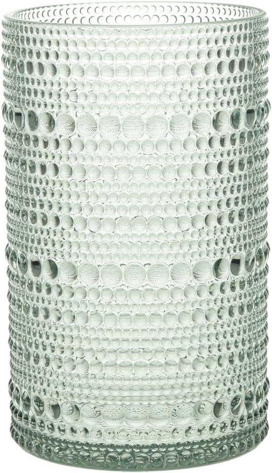 FORTESSA Orbetto Outdoor Hobnail Plastic Drinkware, 13 Ounce Iced Beverage Cocktail Glass (Set of 4), Break-Resistant Acrylic Drinkware Collection, Sage Green