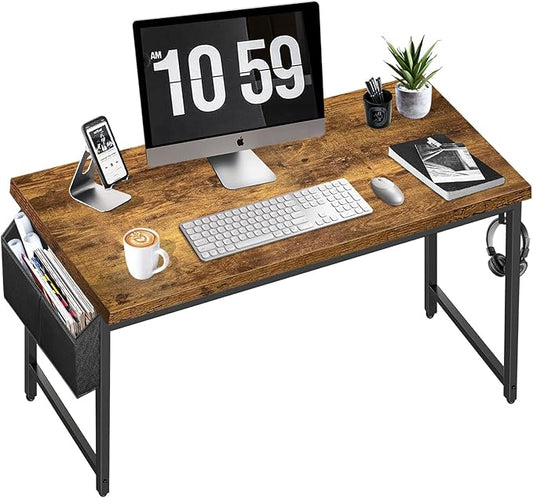 Lufeiya Home Office Desks 47 inch Desk for Bedroom Modern Simple Student Study Table 48 Vintage Writing Computer Desk, Rustic Brown