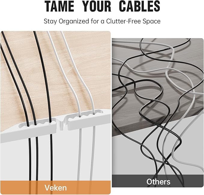 Veken 47.2 Inch Electric Standing Desk, Height Adjustable Sit Stand Up, Wood Desktop, Work Home Office Computer PC Desks, Gaming Writing Study Bedroom Rising Table, Nature