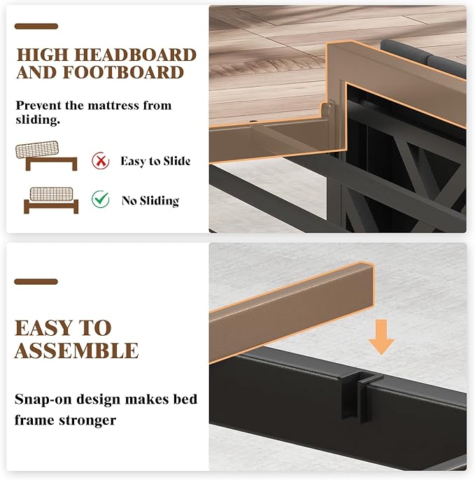 Queen Bed Frame with LED Light and Charging Station, Velvet Upholstered Headboard with Storage Shelf, Heavy Duty Metal Slats/No Box Spring Needed/Easy Assembly, Grey