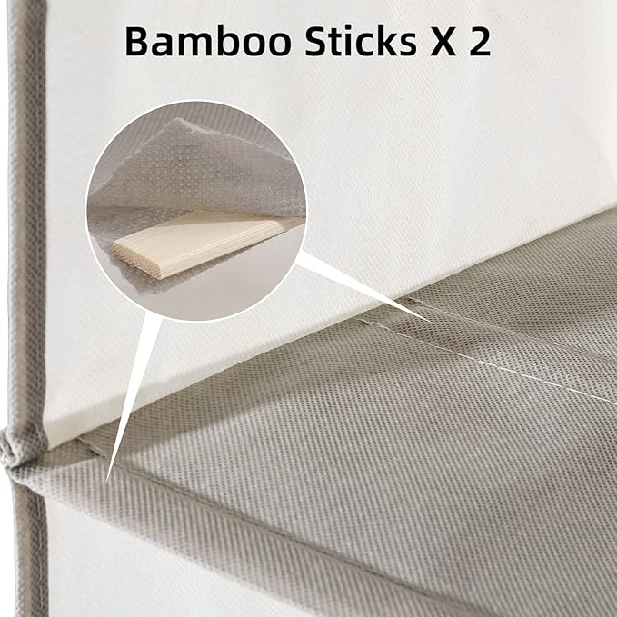 2 Packs Hanging Closet Organizer Storage, 4-Shelf Hanging Shelves for Closet, Closet Clothes Organizer and Storage with Side Pocket, Beige