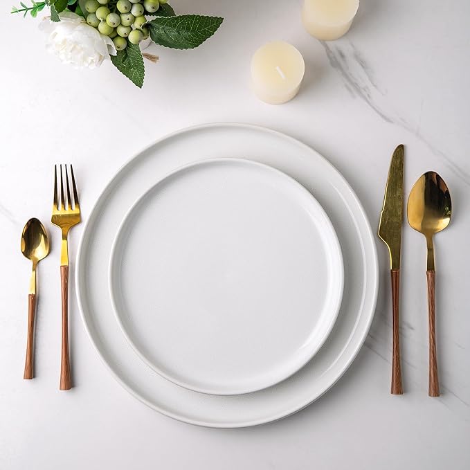 AmorArc Stoneware Dinnerware Sets,Round Reactive Glaze Plates and Bowls Sets,Highly Scratch Resistant | Dishwasher & Microwave Safe Dishes Set,Service for 6 (18pc)