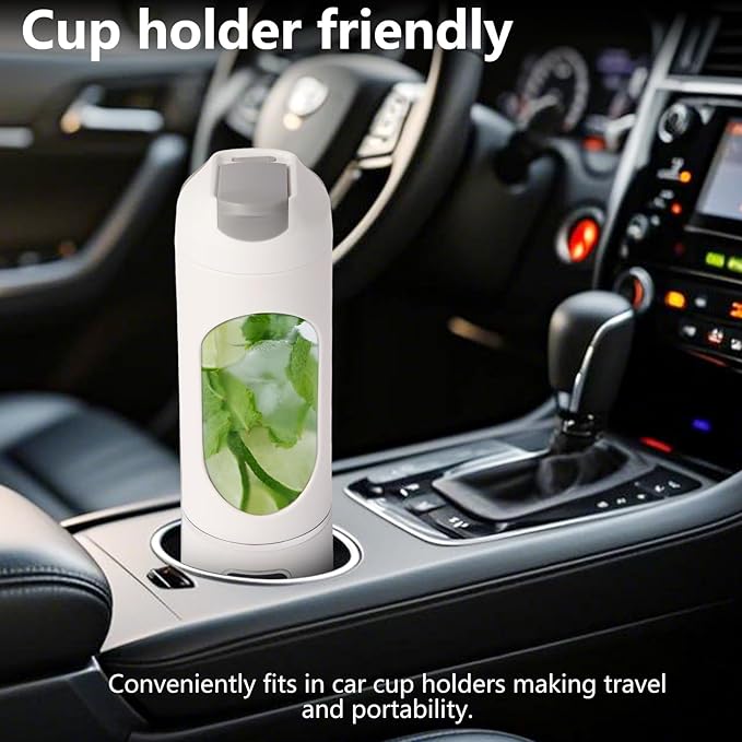 Portable Personal Blender, USB Rechargeable for Smoothie Shakes, with 12 Stainless Steel Blades & 16 Oz/450ML Cup and Extra Handle Lid, for Travel Sports Gym (White)