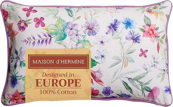 Maison d' Hermine Decorative Pillow Covers 12x20 Inch Rectangular 100% Cotton Throw Pillow Covers with Zipper - Chair, Couches, Sofas, Bedroom, Home for Easter Decorations (Chardon)