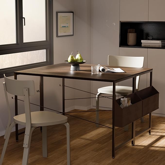 Pamray 47 Inch Computer Desk for Small Spaces with Storage Bag, Home Office Work Desk with Headphone Hook, Small Office Desk Study Writing Table