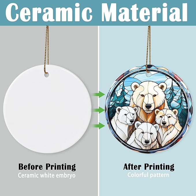 Christmas Ornament, Four Polar Bear Ornament, Christmas Decorations for Tree, Heirloom Keepsake, Gift Idea