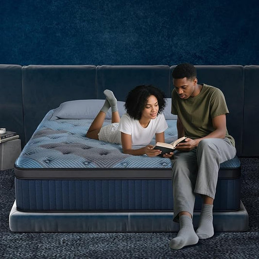 14 Inch King Size Mattress in a Box, Medium Firm Hybrid with Lumbar Foam and Zoned Pocket Springs for Pressure Relief and Edge Support