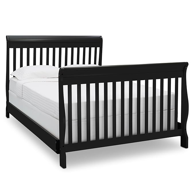 Delta Children Canton 4-in-1 Convertible Crib - Easy to Assemble, Black