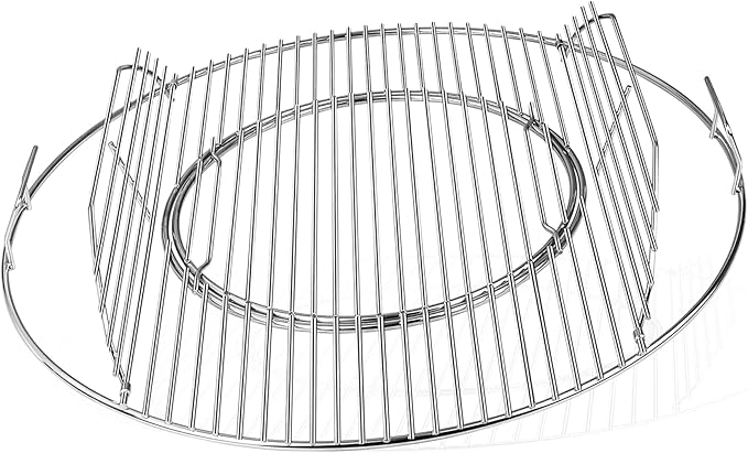 Grill Grates Replacement for Weber 8835, 22.5 inch Charcoal Grills, Kettle, Performer, Master-Touch, Charcoal Smoker, 21.5" Gourmet BBQ System Hinged Stainless Steel Cooking Grate Parts