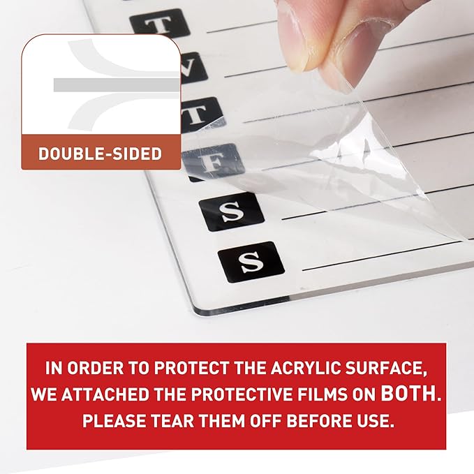 Desktop Glass Dry Erase & Acrylic Aesthetic Desk Calendar Weekly to-do List Combo, Small Magnetic Standing Whiteboard, Desk Flip Easel Calendar with Accessories for Home Office Supply, White, 9 x 7''