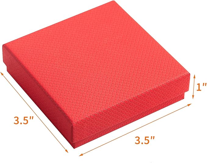 GEFTOL Jewelry Gift Boxes 40 Pack 3.5x3.5x1 Inch Cardboard Jewelry Boxes,Small Gift Boxes for Jewelry Earrings Necklaces Handmade Bangles Bracelets(Red)