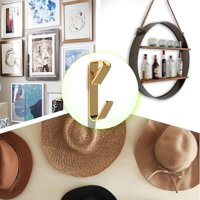 Picture Hangers, Picture Hooks for Hanging Pictures 30LB Frame Hooks Picture Hangers Heavy Duty Hardware Hanger Kit 50Pcs Wooden Wall Painting Hangers Hooks and Nails for Pictures