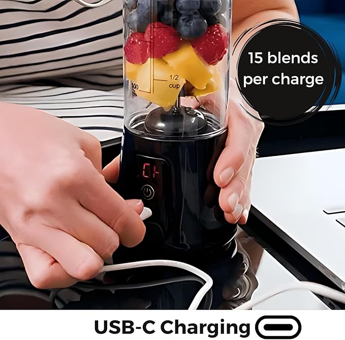 BLENDi Pro+ Portable Blender (17.5oz, Purple) – Powerful 120W Motor, USB-C Rechargeable, Cordless Personal Blender for Smoothies, Shakes & More – BPA-Free, Self-Cleaning, Travel-Friendly