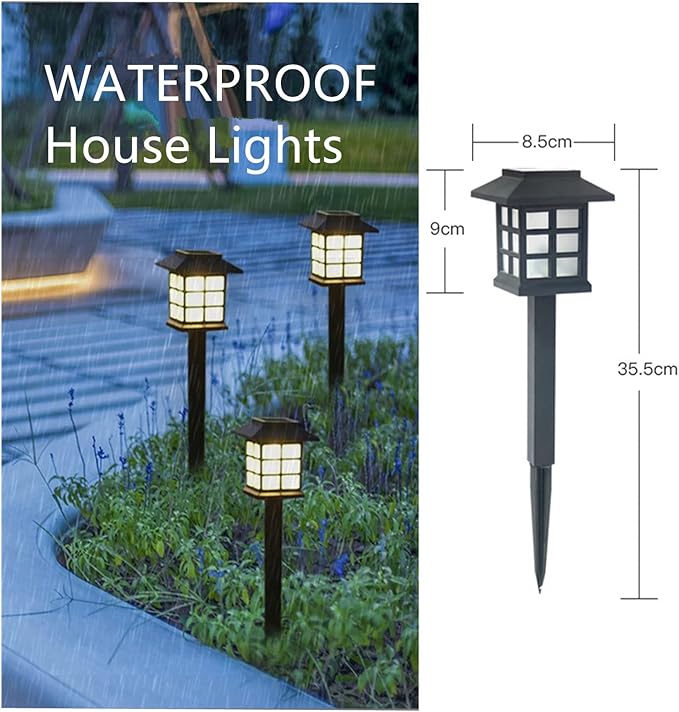 Outdoor Solar Pathway Lights Waterproof 2-Packs Outside LED Decorative Lights Landscape Lighting for Yard Patio Driveway Garden (Warm)