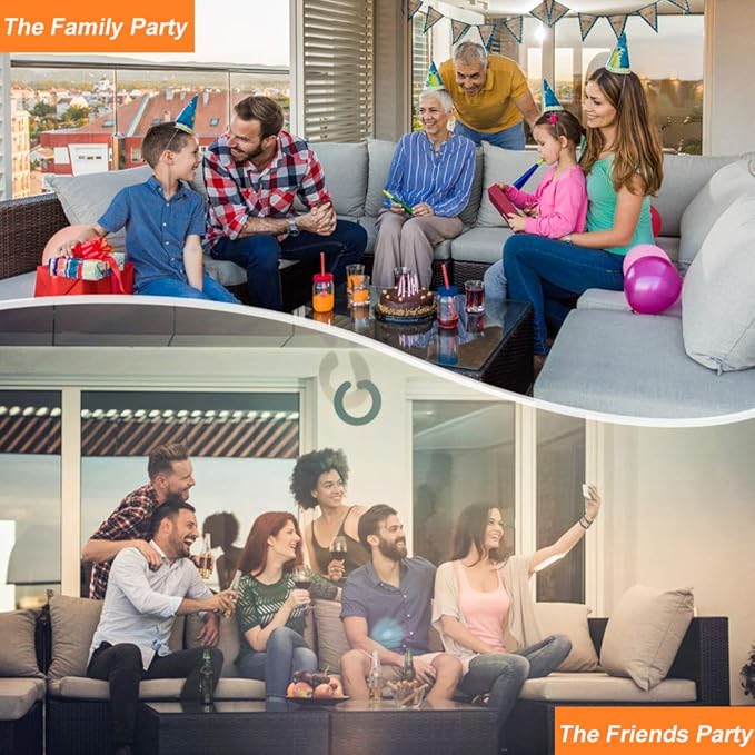 FDW Rattan Furniture Brown Wicker Chair Patio Bristo Set for Outdoor Indoor Use with Loveseats Coffee Table,Khaki Cushion, 4-Pieces