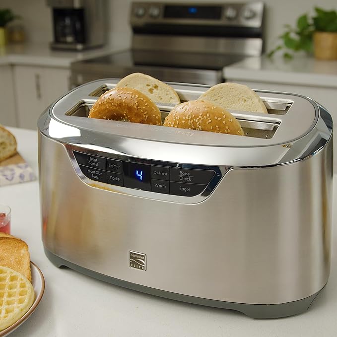 Kenmore Elite 76774 4-Slice Auto-Lift Long Slot Toaster in Stainless Steel