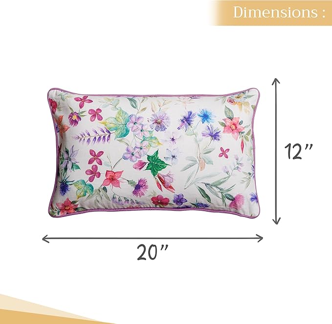 Maison d' Hermine Decorative Pillow Covers 12x20 Inch Rectangular 100% Cotton Throw Pillow Covers with Zipper - Chair, Couches, Sofas, Bedroom, Home for Easter Decorations (Chardon)