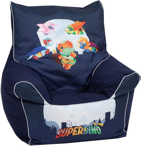 Delsit Children's Bean Bag Chair - Handmade in Europe - Lightweight & Portable Toddler Chair with Washable Cover - Comfortable & Fully Assembled - Perfect for Little Kids | (Super Dinosaurs)