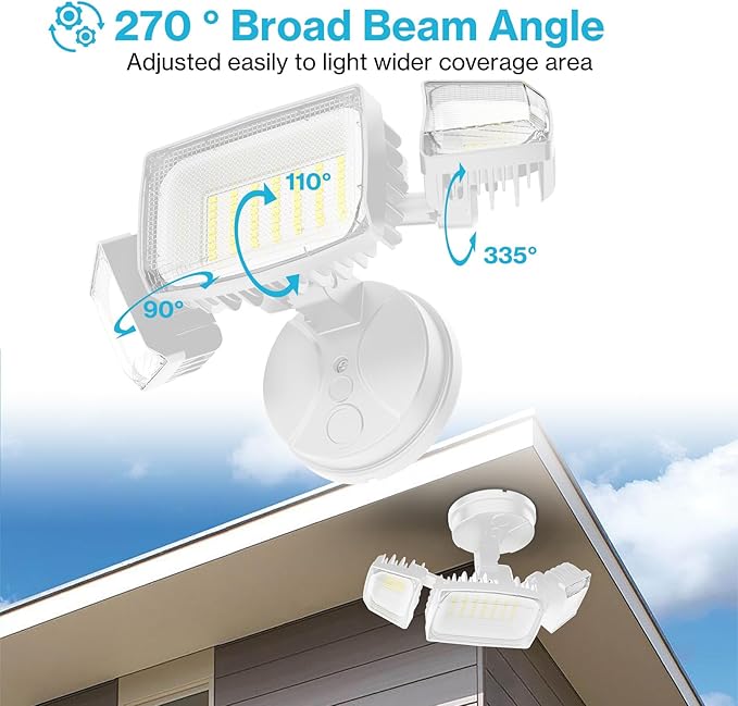 Olafus 80W Flood Lights Outdoor, Switch Controlled 8000LM LED Security Lights, IP65 Waterproof Outside Floodlights, 6500K Exterior Flood Light Fixture Wired for House Yard Porch Eave White