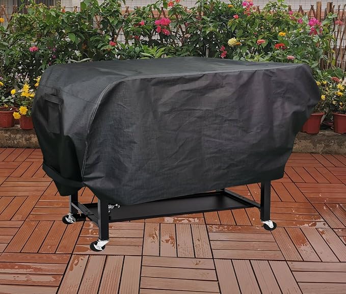 RPET Fabric Cover for Flat Griddle Cover, Black；Fit 36" griddles with Hood and Side Shelf foldeble
