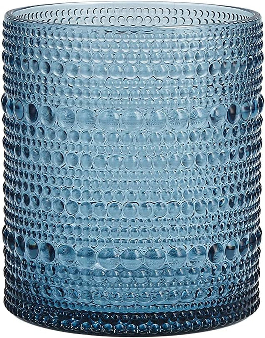Fortessa Orbetto Outdoor Hobnail Plastic Drinkware Collection, DOF Beverage Cocktail Glass 4 Pack, 10.5 Ounce, Cornflower Blue