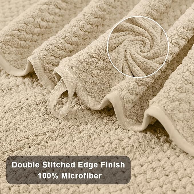 Extra Large Bath Towels Set 35x70 Inches - Beige Luxury 600 GSM Oversized Bath Sheet Towel,Ultra Soft Microfiber - Quick Dry,Highly Absorbent Shower Towels Spa Hotel Bathroom Towel Set (4-Pack)