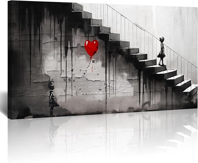 Lapremoly Canvas Wall Art For Living Room Wall Decor For Bedroom Girl Room Office Decoration Kid Graffiti Street Wall Painting Banksy Watercolor Pictures Print Artwork Modern Home Decor 20 X40 In