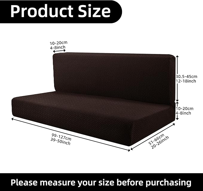 Rv Dinette Cushion Covers,Jacquard Stretchable Camper Cushion Cover,RV Cushion Slipcover,Rv Couch Cover Replacement for RV Camper Car Bench,2 Backrest Covers and 2 Bench Covers (Twill,Coffee)