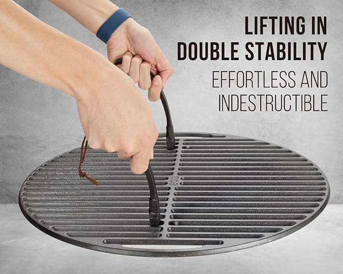 2Pack Barbecue Cooking Grids Gripper, Cast Iron Grill Grate Lifter Tool - Charcoal Grill Accessories Works for Weber Kettle Grill, Joe Classic Grill, Char-Griller Akorn Grill Grate, Easy to Move Grate