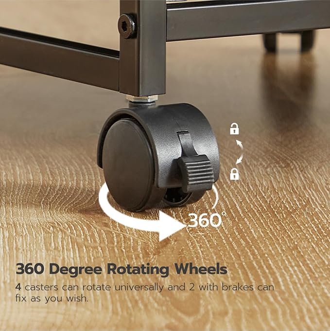 HOOBRO 2 Drawer Mobile File Cabinet, Rolling Printer Stand, Vertical Filing Cabinet, Office Drawers, Filing Cart for Home Office, A4/Letter Size, Nonwovens Drawer, Black and Rustic Brown BFK20WJ01