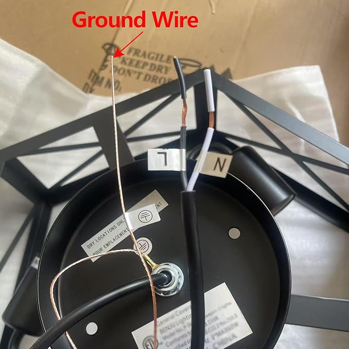 Semi Flush Mount Ceiling Light Fixture, Modern Farmhouse 3-Light Black Ceiling Light, Industrial Close to Ceiling Light with Metal Hexagon Cage Ceiling Lamp for Kitchen, Hallway, Bathroom