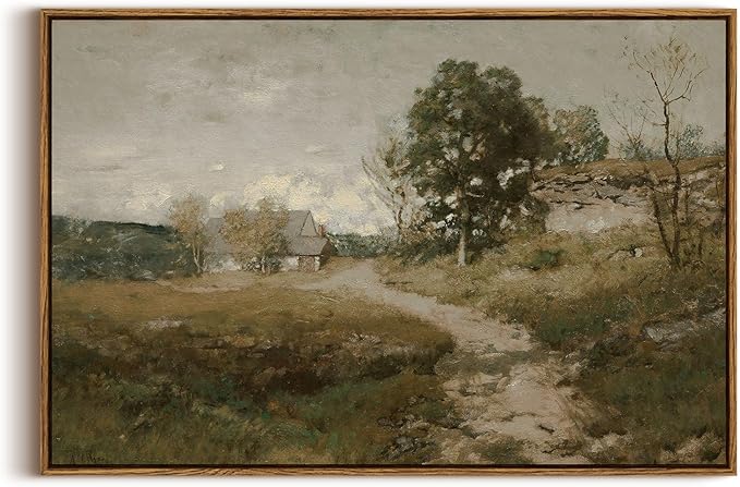 InSimSea Framed Canvas Wall Art, Vintage Countryside Landscape Farmhouse Decor, Large Wall Art for Living Room, French Country Decor Wall Prints, 20"x30"