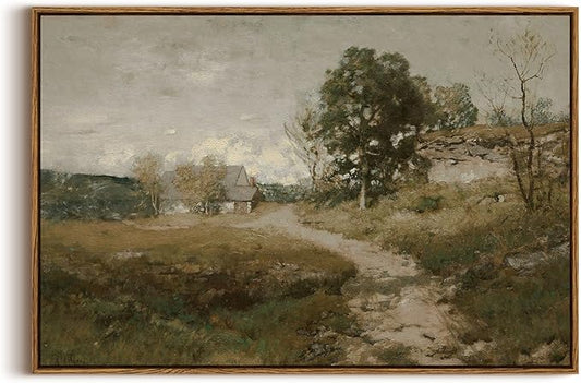 InSimSea Framed Canvas Wall Art, Vintage Countryside Landscape Farmhouse Decor, Large Wall Art for Living Room, French Country Decor Wall Prints, 20"x30"