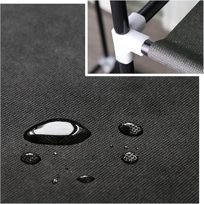 Portable Closet 50 Inch Wardrobe for Hanging Clothes with Non-Woven Fabric Cover, 4 Hang Rods and 4 Storage Organizer Shelves, Brown, Quick and Easy Assembly